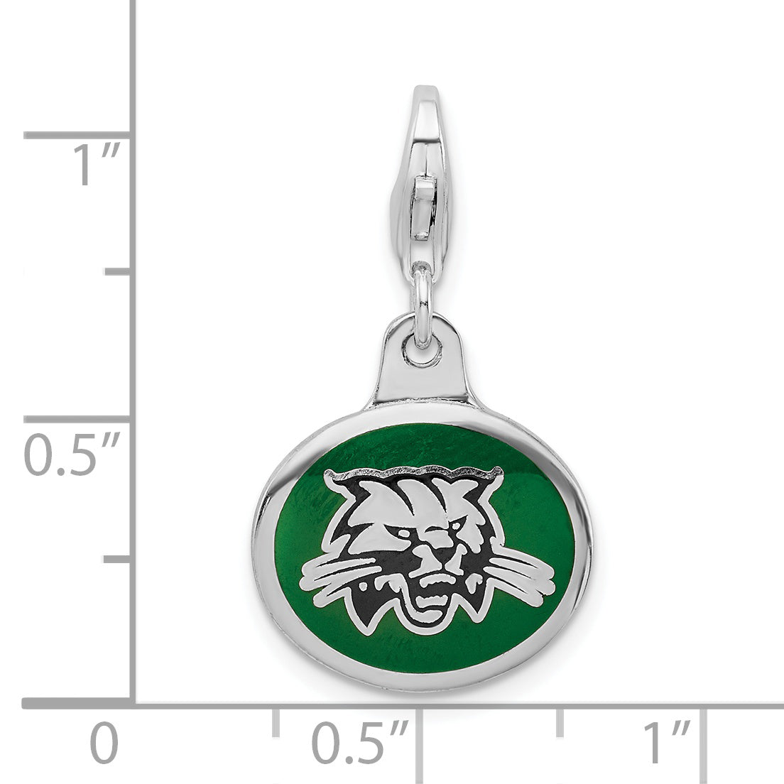 Sterling Silver Enamel Ohio Univ. w/ Lobster Clasp Charm