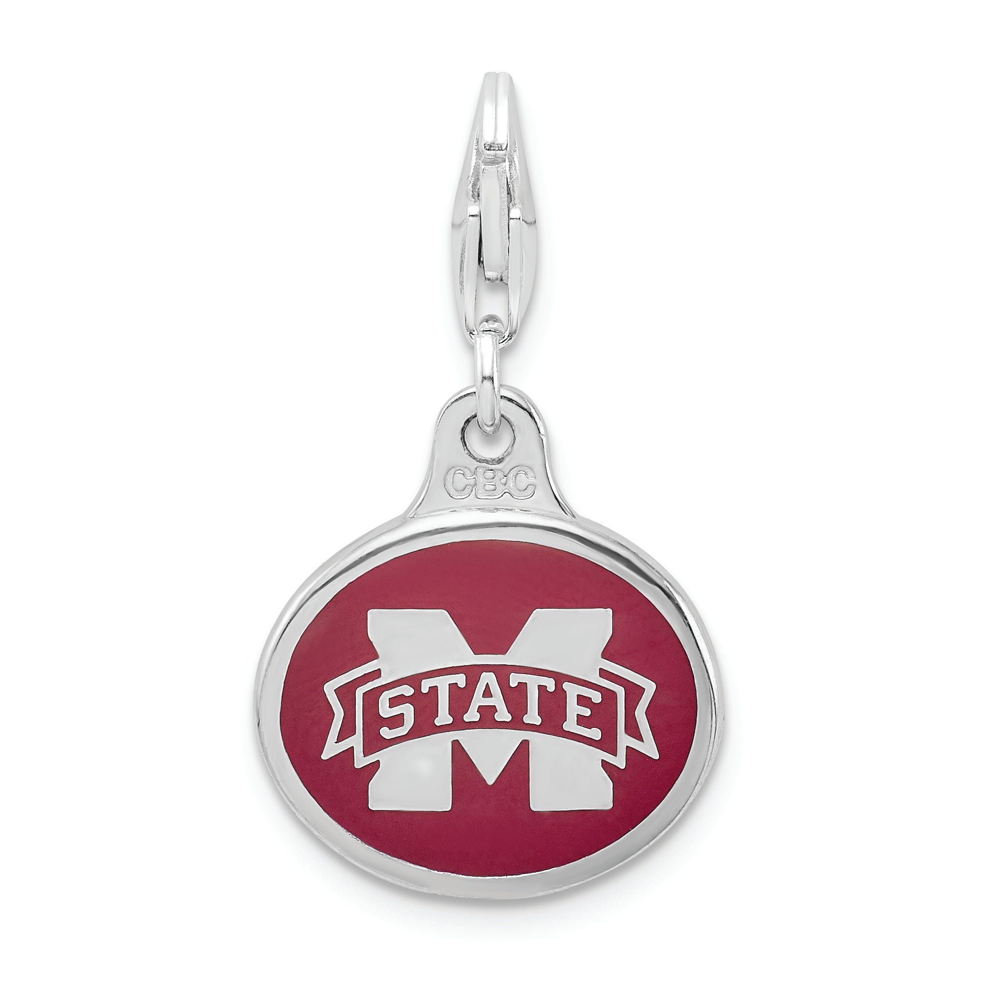 Sterling Silver 925 Mississippi State University Enamel Charm with Lobster Clasp