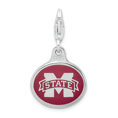 Sterling Silver Enamel Mississippi State Univ. w/ Lobster Clasp Charm