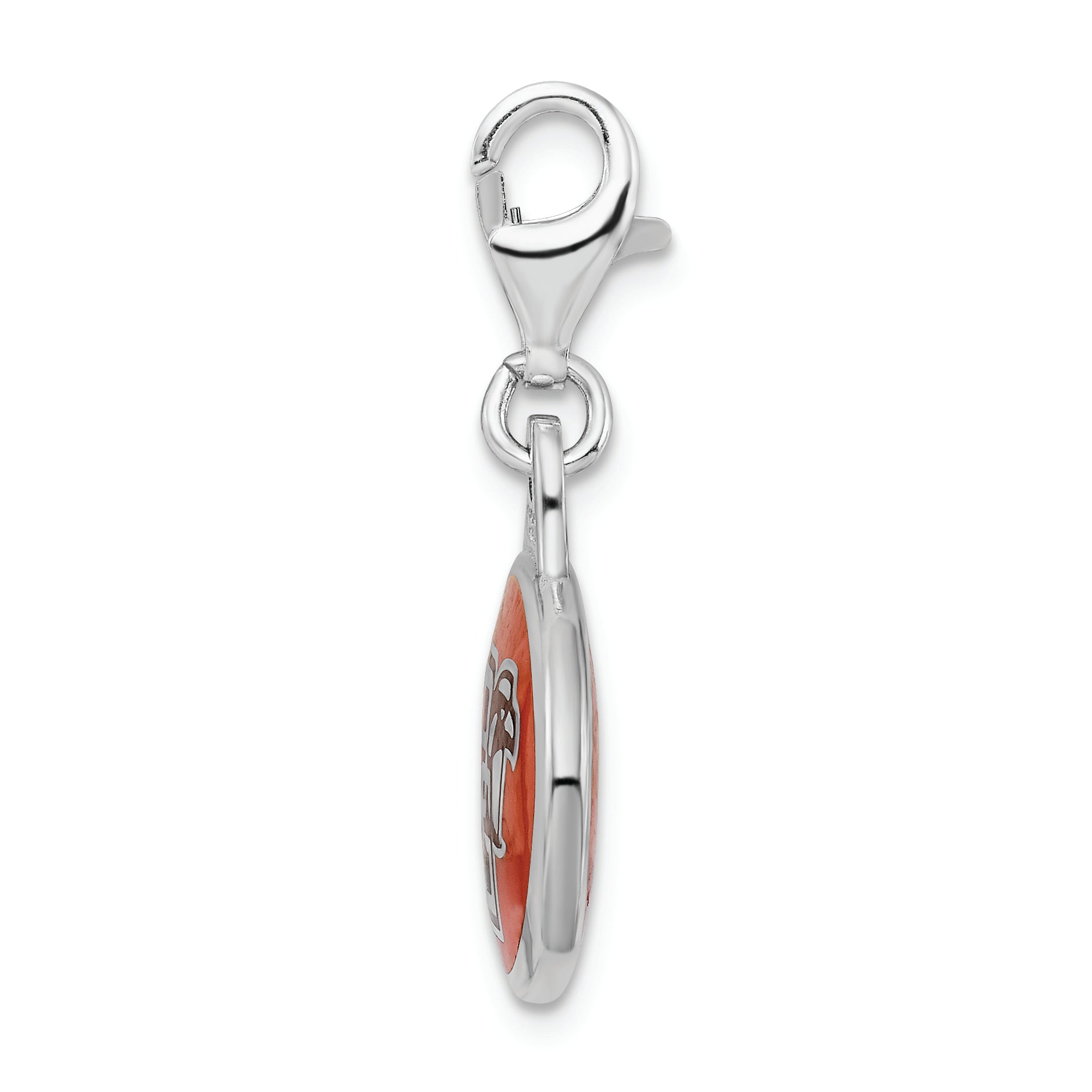 Sterling Silver Enamel Bowling Green Charm with Lobster Clasp