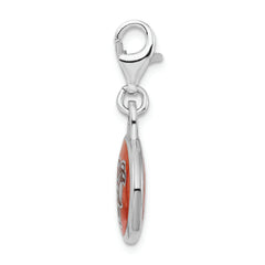 Sterling Silver Enamel Bowling Green Charm with Lobster Clasp