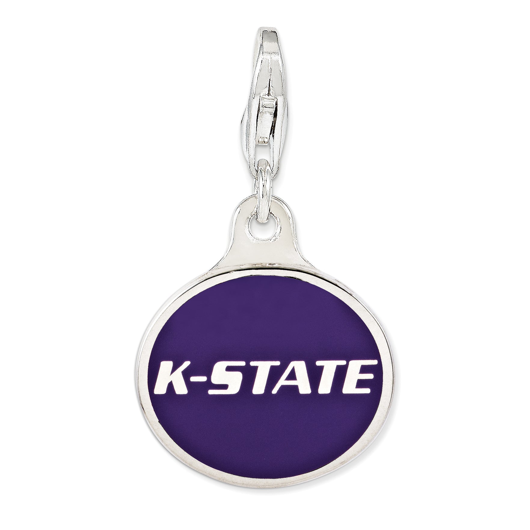 Sterling Silver Enamel Kansas State Univ. w/ Lobster Clasp Charm