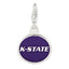 Sterling Silver Enamel Kansas State Univ. w/ Lobster Clasp Charm