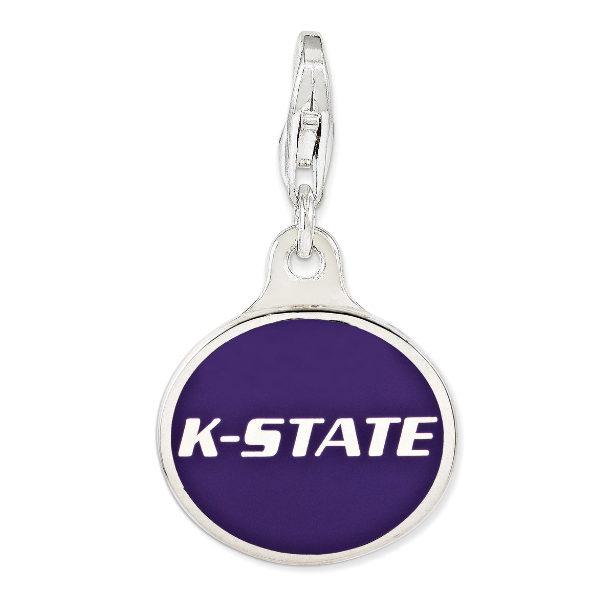 Sterling Silver Enamel Kansas State Univ. w/ Lobster Clasp Charm