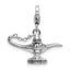 Amore La Vita Sterling Silver Rhodium-plated Polished 3-D Enameled Magic Lamp Charm with Fancy Lobster Clasp