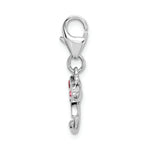 Sterling Silver Dragonfly Charm with Pink Crystals