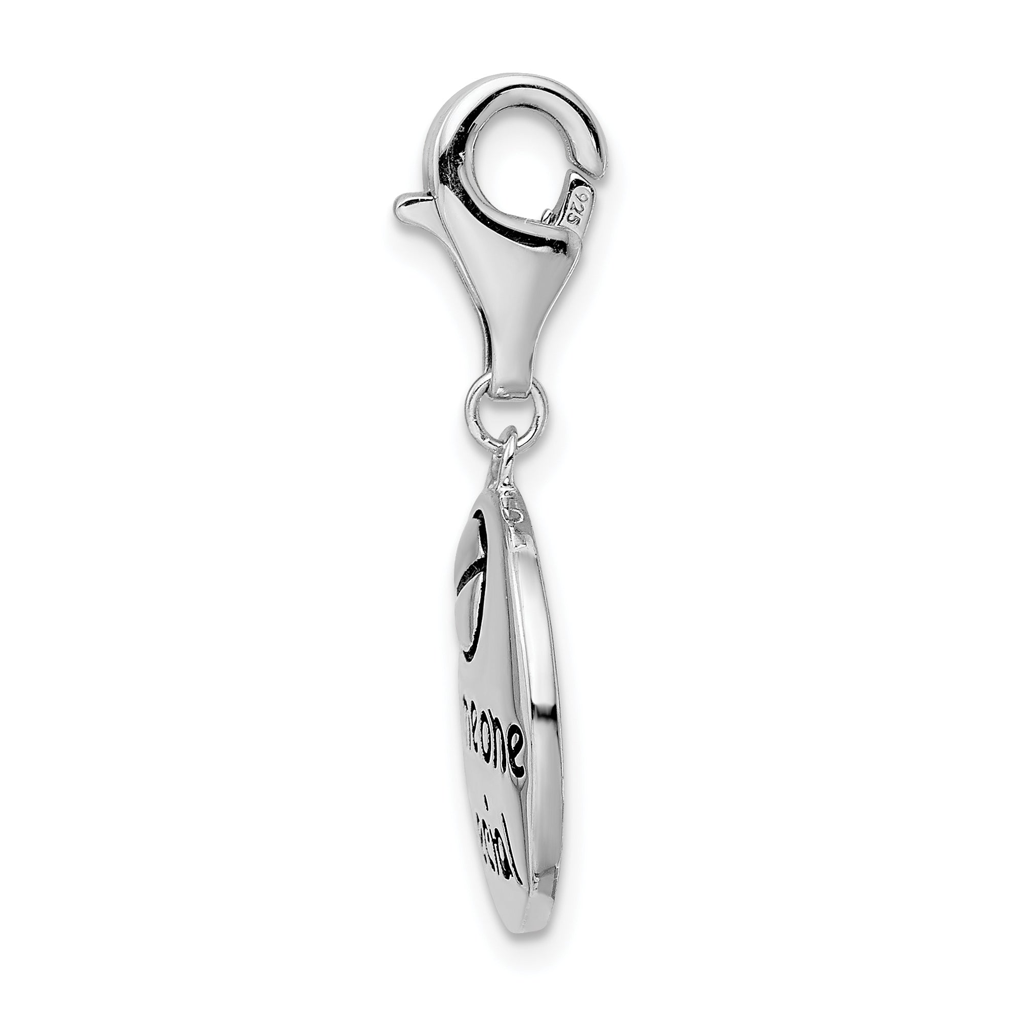 Amore La Vita Sterling Silver Rhodium-Plated 'Someone Special' Round Charm with Lobster Clasp Secondary image