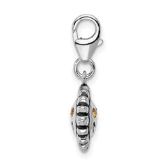 Sterling Silver 925 Sun Pendant with Yellow Swarovski Crystal Charm