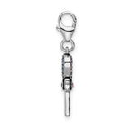 Sterling Silver Reversible Crystal Heart Pendant with Rhodium Finish
