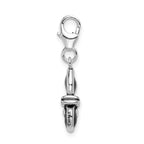 Sophia Jewelers 925 Sterling Silver Black Enamel Cat Charm with Rhodium Plating