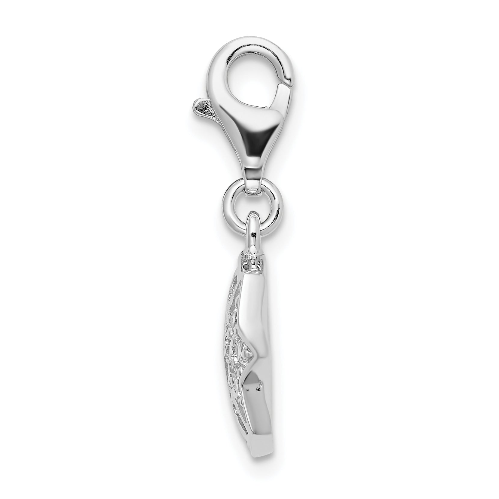 Sterling Silver 925 Moon and Star Charm with CZ Elegance Secondary image