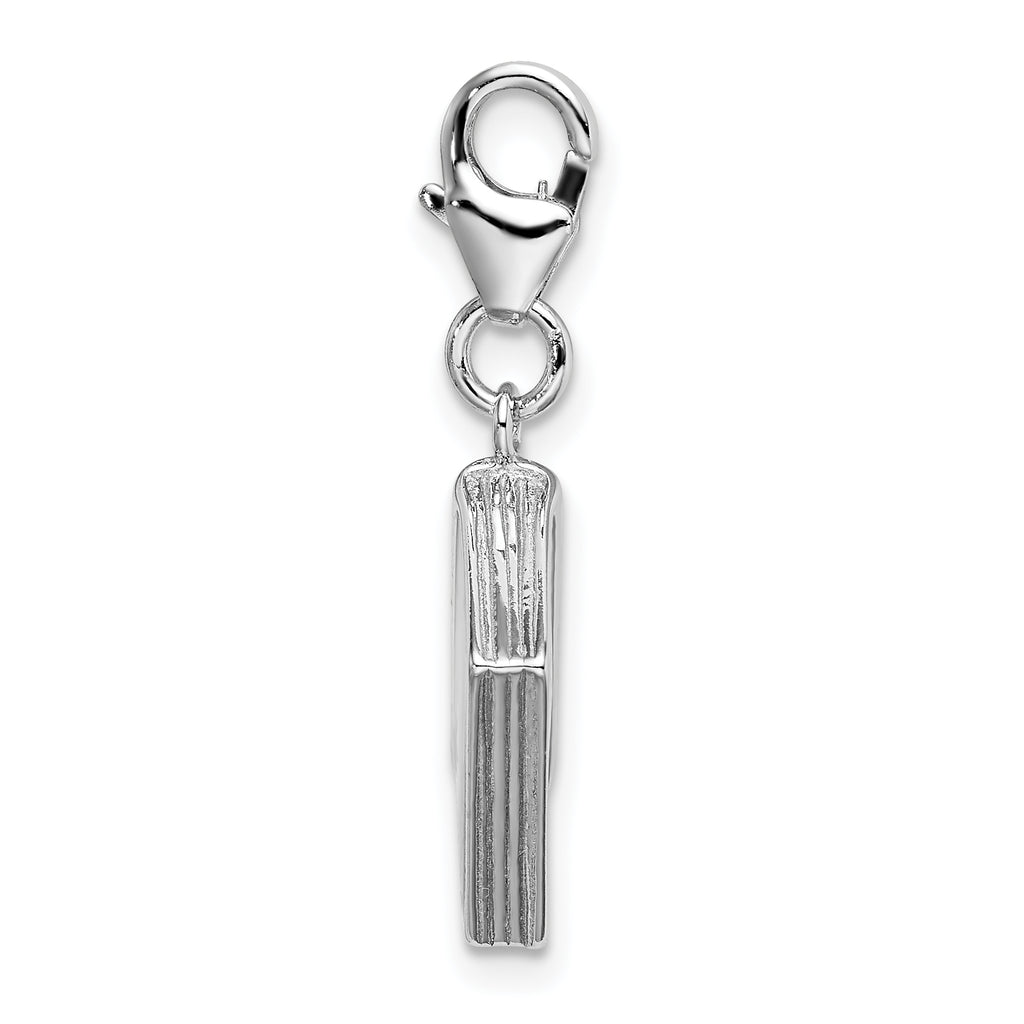Sterling Silver 925 Passport Charm with Blue Enamel Accent