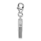 Sterling Silver 925 Passport Charm with Blue Enamel Accent