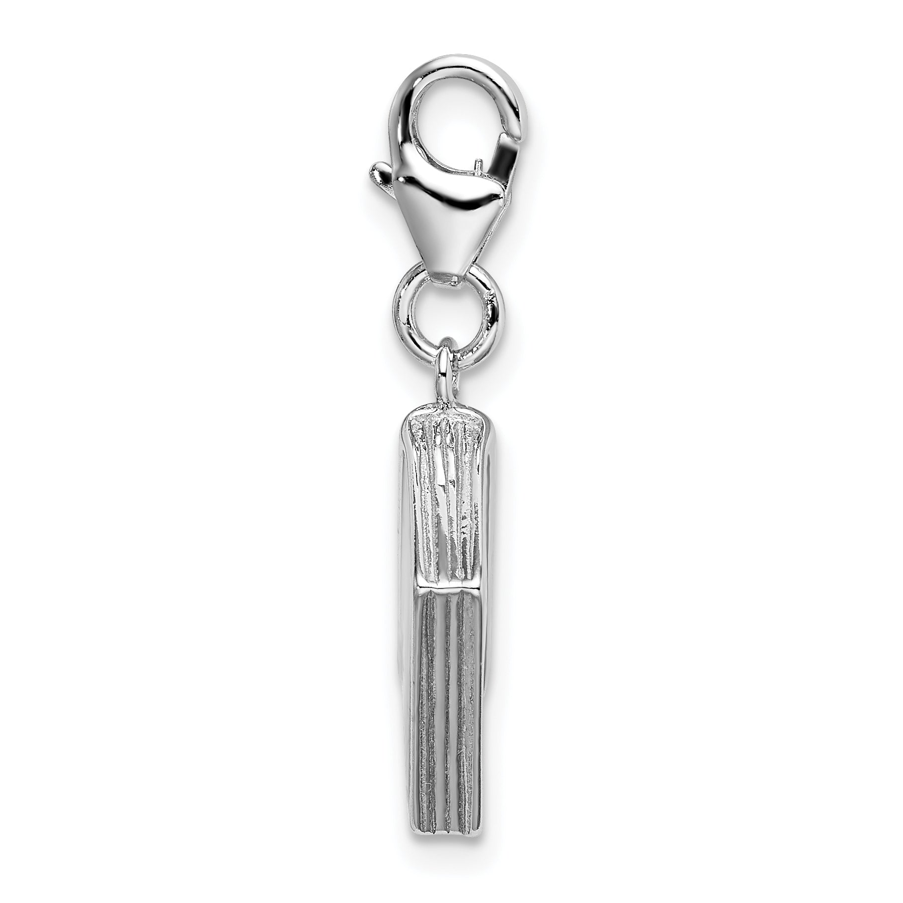 Sterling Silver 925 Passport Charm with Blue Enamel Accent