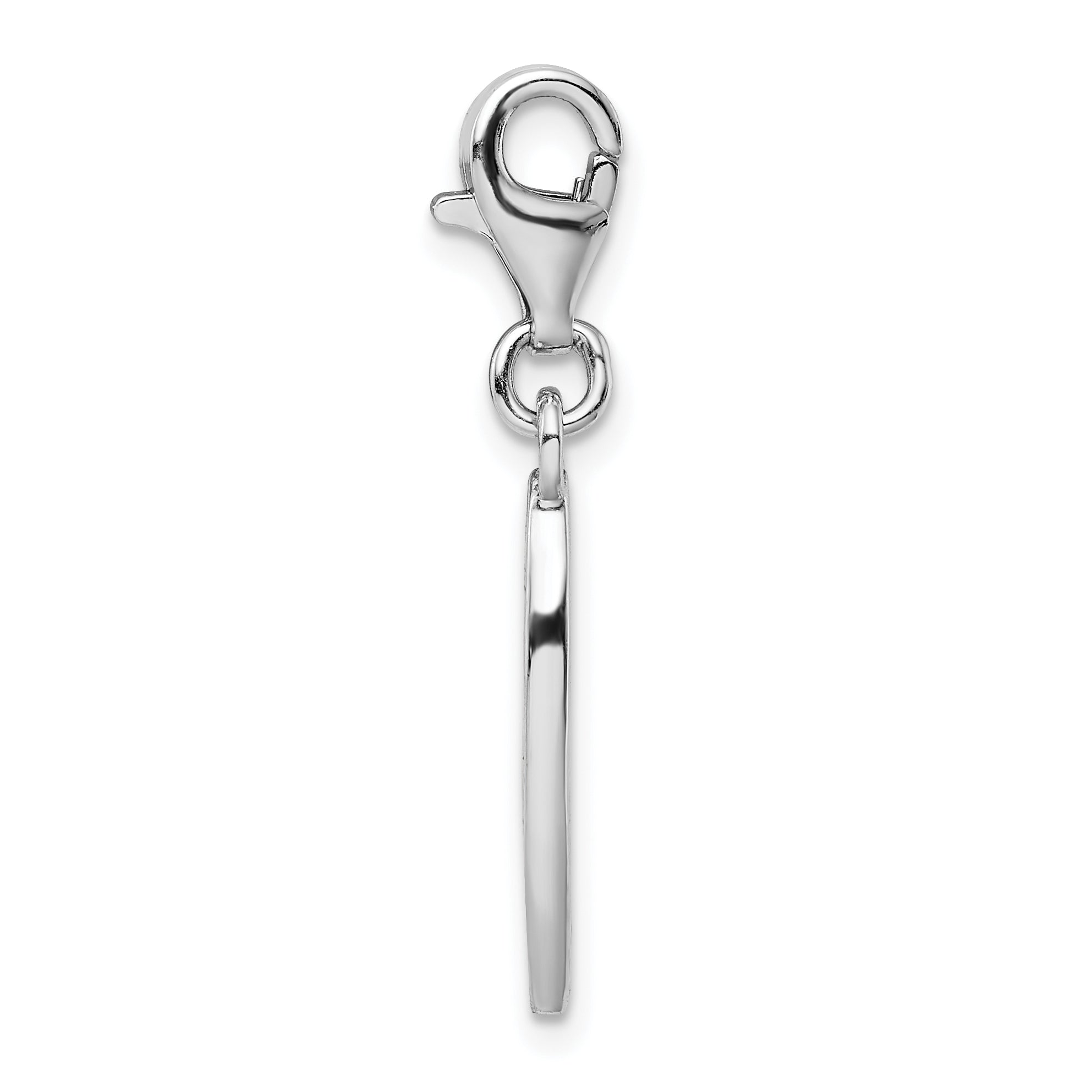 925 Sterling Silver Surf Board Charm with Enamel Floral Design Secondary image