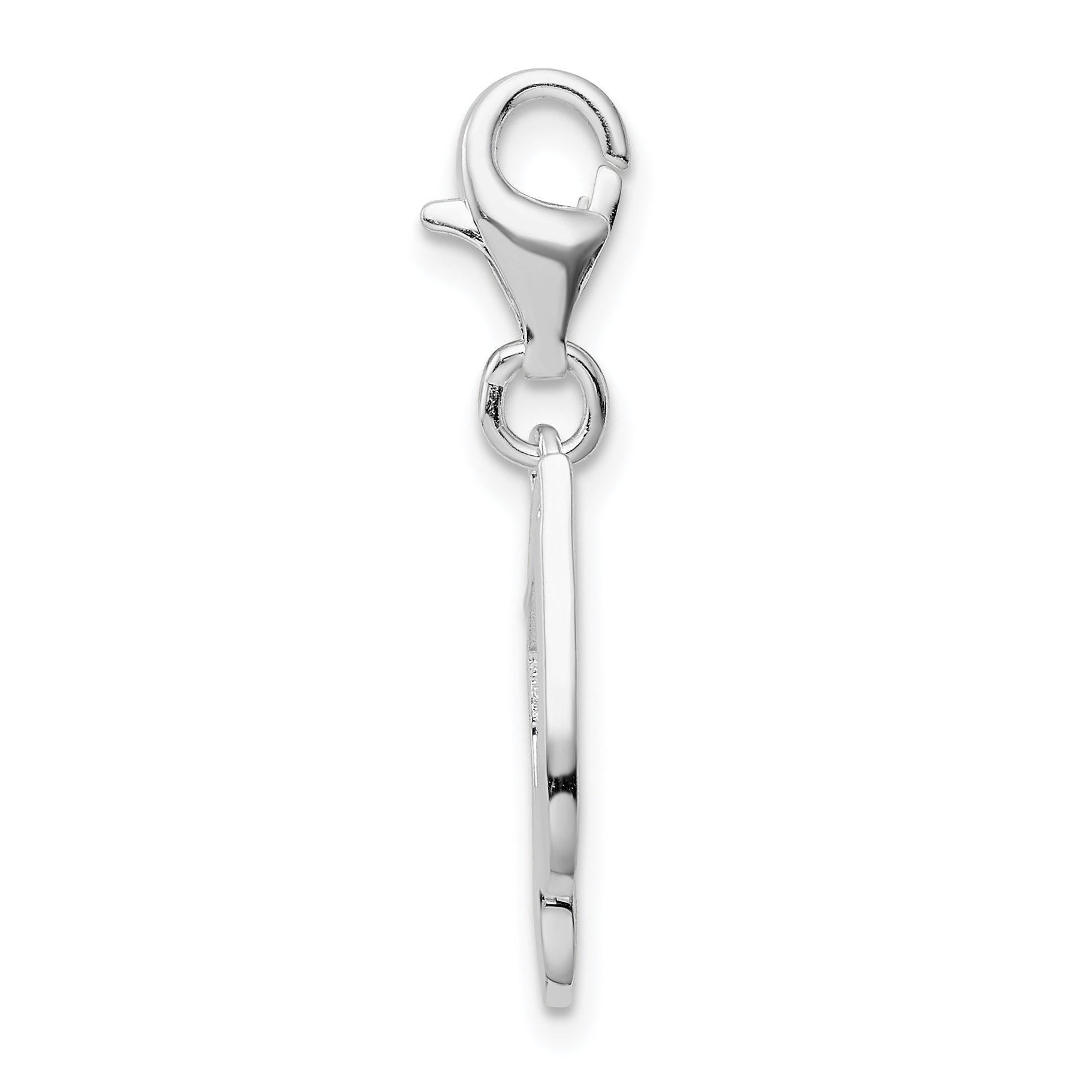 Sterling Silver CZ Music Note Charm with Rhodium Plating Elegance Secondary image