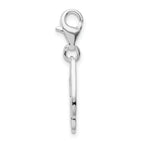 Sterling Silver CZ Music Note Charm with Rhodium Plating Elegance