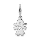 Sterling Silver 925 Little Girl Charm with CZ Elegance