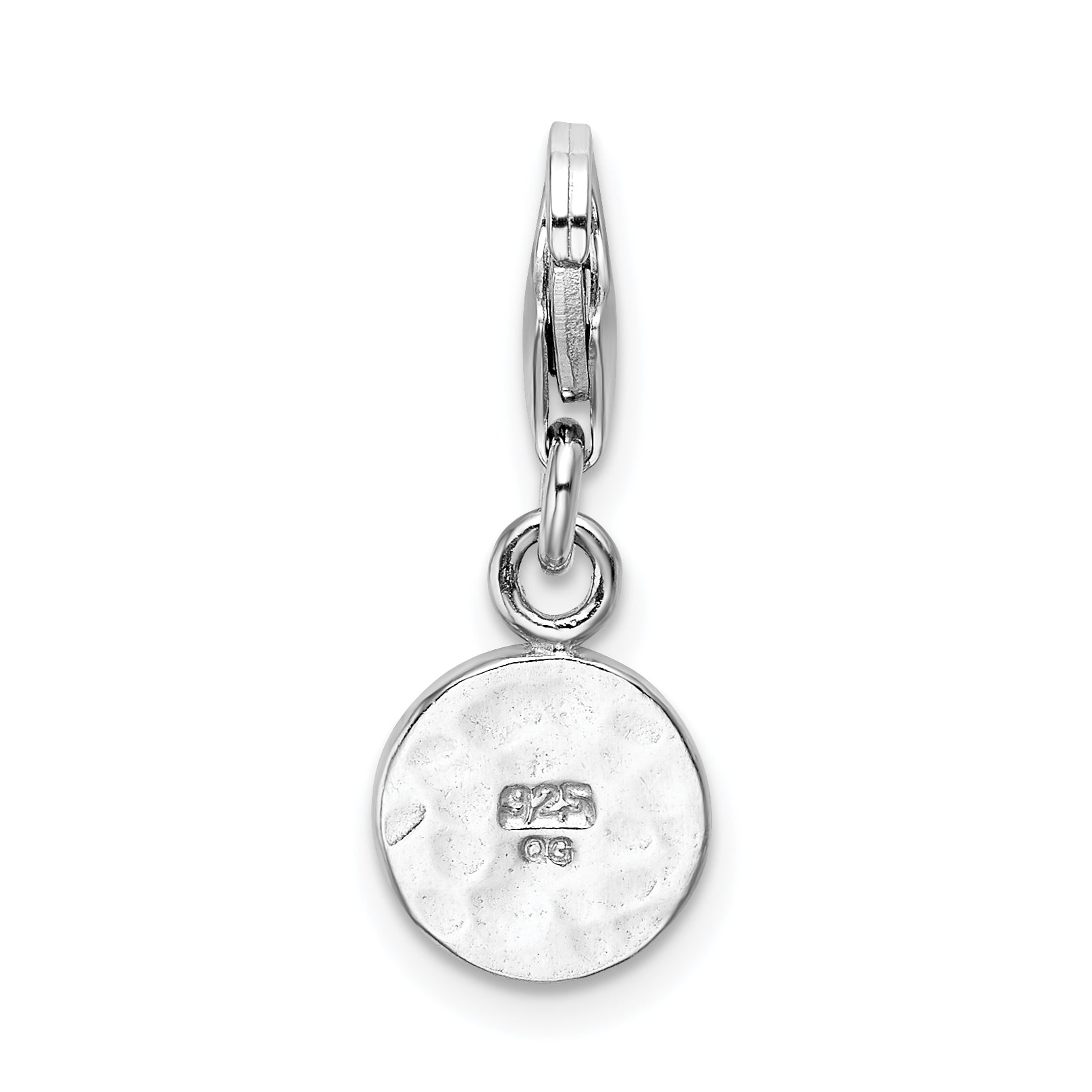 Sophia Jewelers Sterling Silver Awareness Ribbon Charm with Rhodium Finish