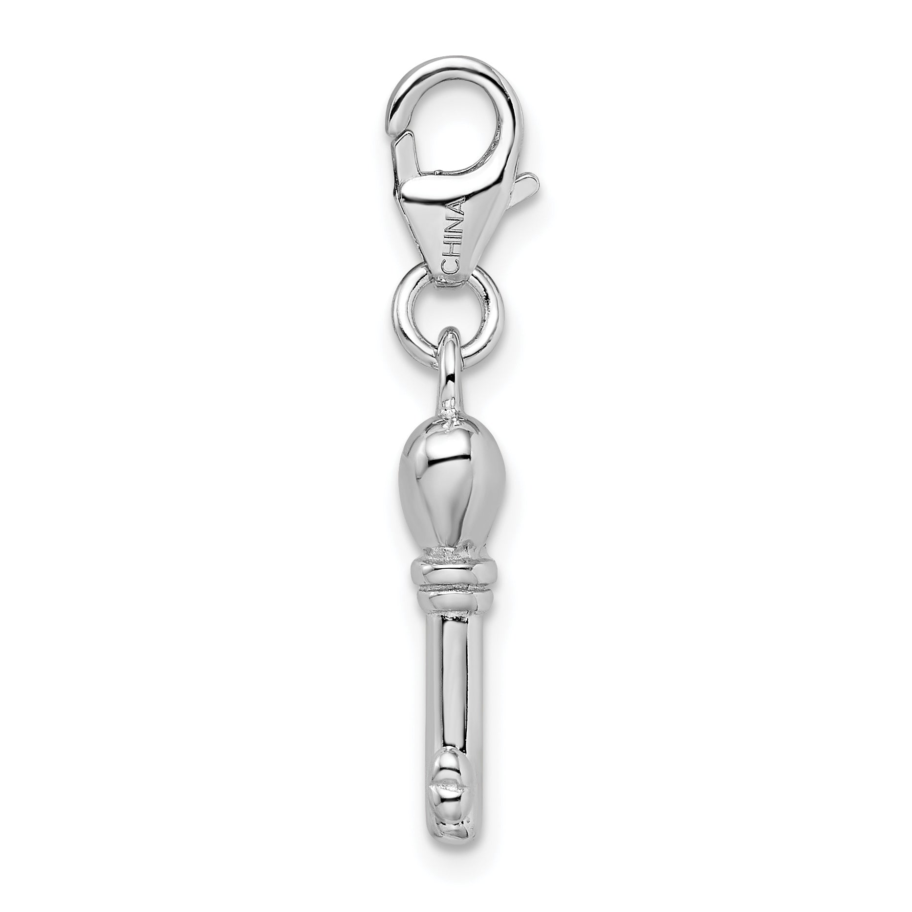 Amore La Vita Sterling Silver 3D Key Charm with Rhodium Lobster Clasp Secondary image