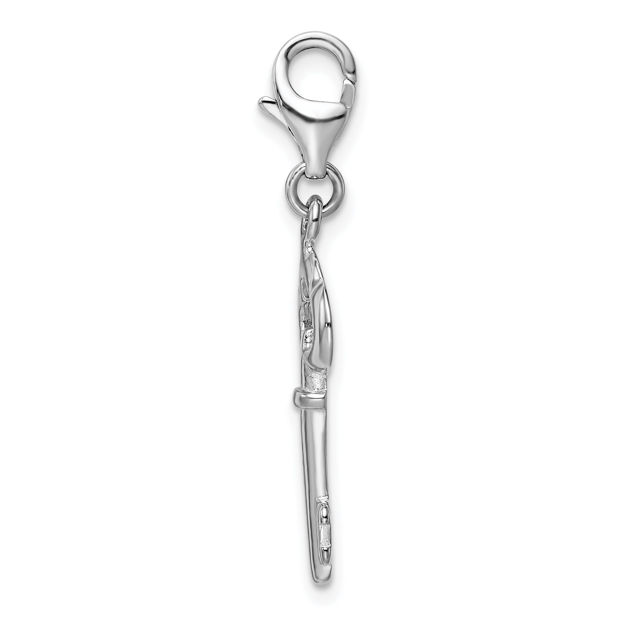 Sophia Jewelers Sterling Silver Skeleton Key Charm with Fancy Lobster Clasp Secondary image