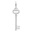 Sterling Silver Polished Open Oval Heart Key w/Lobster Clasp Charm