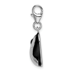Amore La Vita Sterling Silver 3D Enameled Mouse Charm with Rhodium Finish