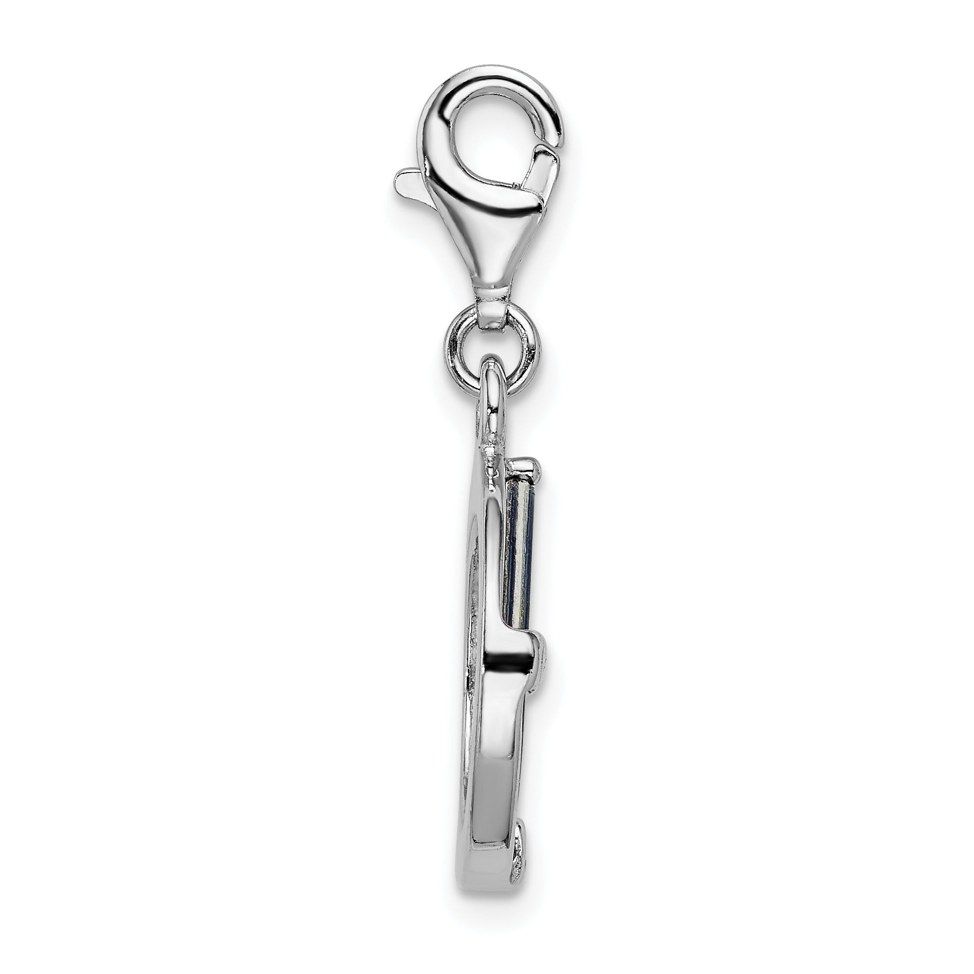 Amore La Vita 925 Sterling Silver Circle Charm with Rhodium Finish Secondary image
