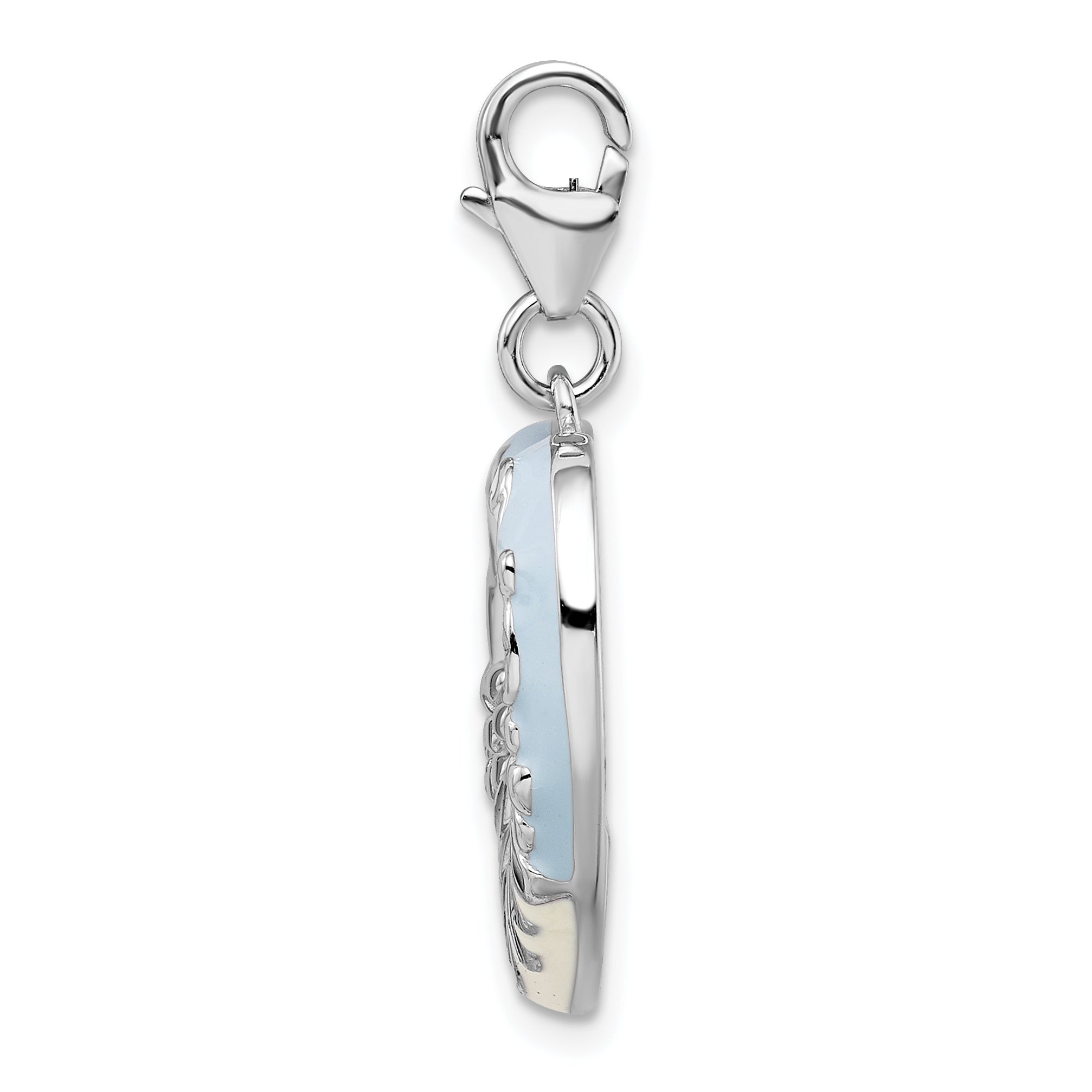 Amore La Vita Sterling Silver MOM Photo Charm with Blue Enamel Finish Secondary image