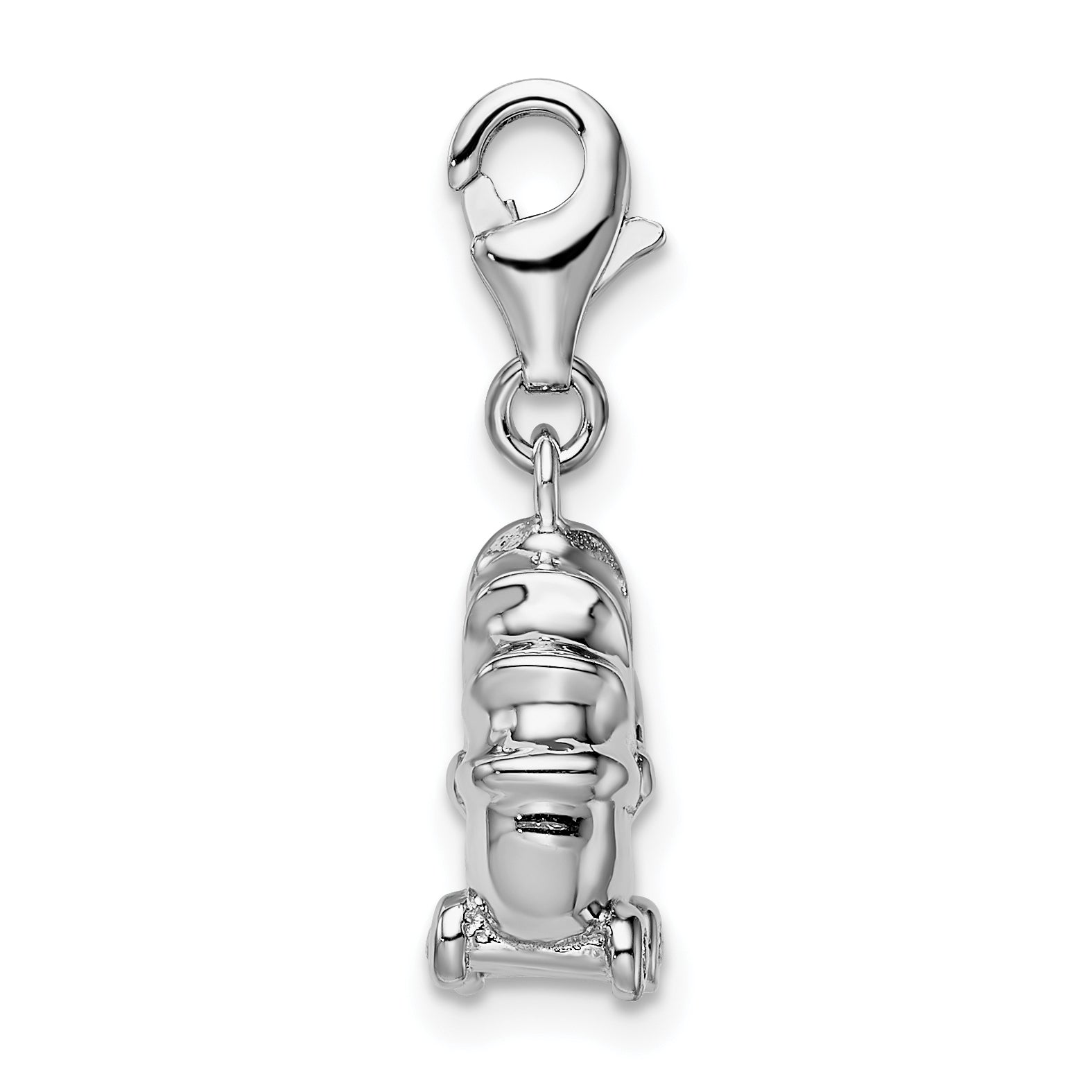 Amore La Vita Sterling Silver 3D Baby Carriage Charm with Rhodium-Plated Lobster Clasp Secondary image
