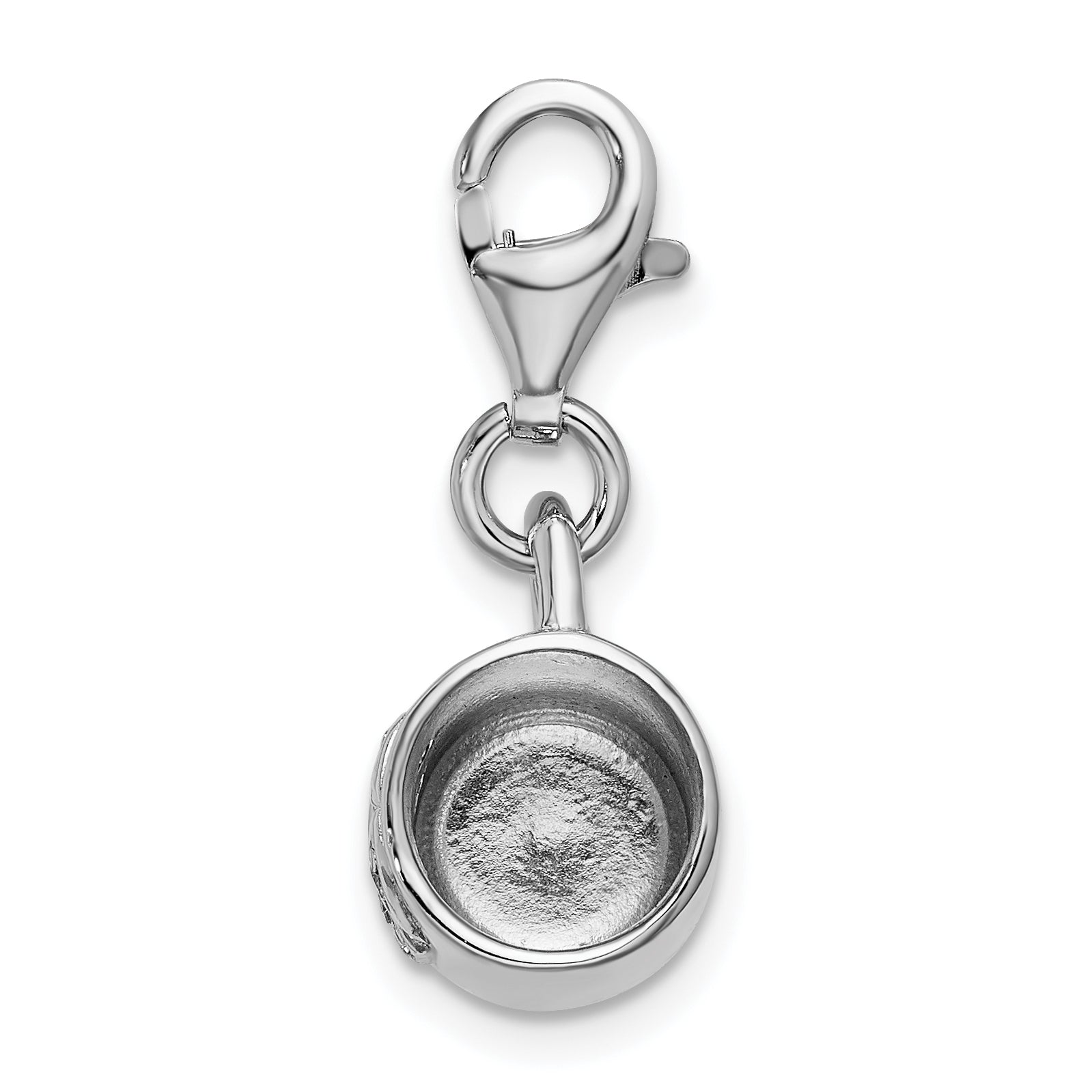 Amore La Vita Sterling Silver Rhodium-plated Polished 3-D Baby Cup Charm with Fancy Lobster Clasp Secondary image