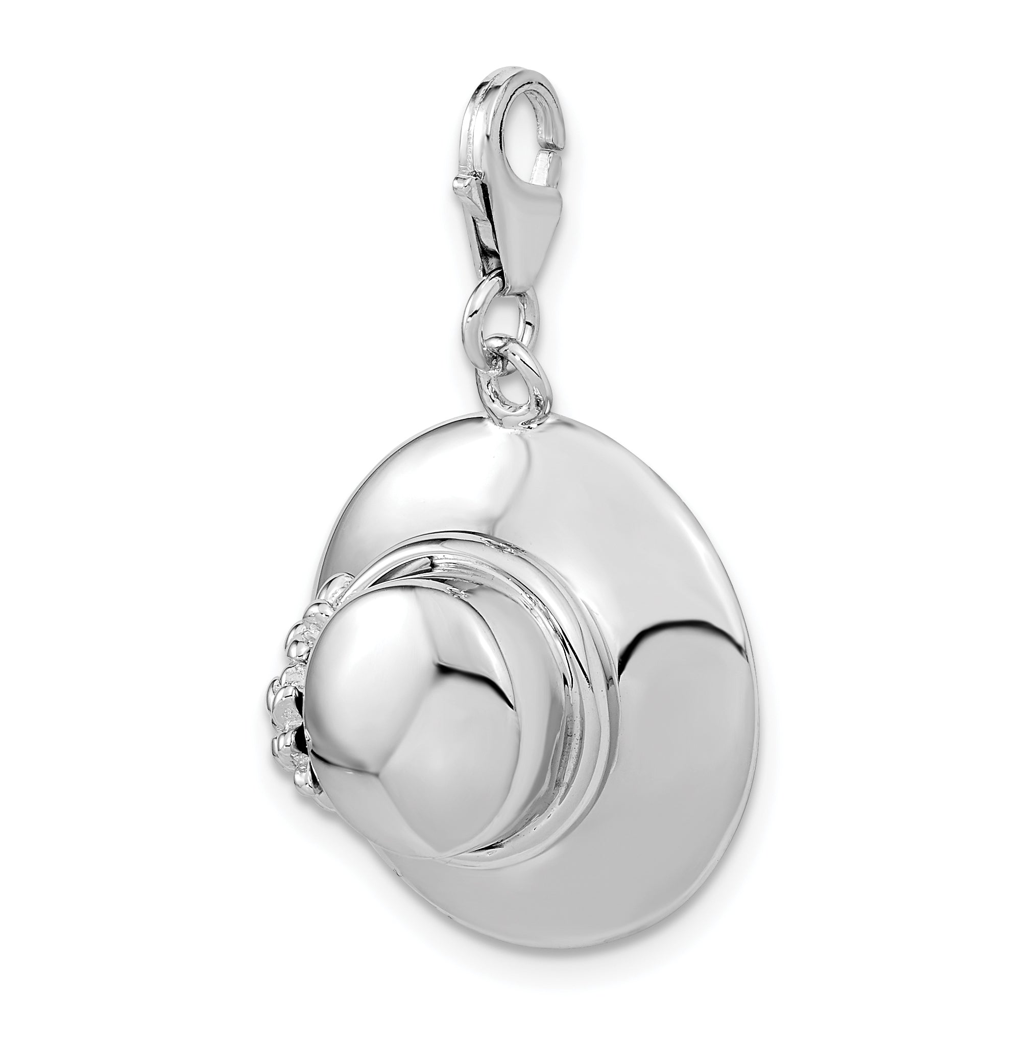 Sterling Silver 3-D Enameled Hat w/Lobster Clasp Charm