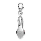 Amore La Vita Sterling Silver Rhodium-plated Polished 3-D Enameled High Heel Charm with Fancy Lobster Clasp