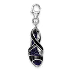 Black High Heel Charm in Sterling Silver