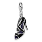 Black High Heel Charm in Sterling Silver