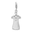 Amore La Vita Sterling Silver Rhodium-plated Polished Open Back Dress on Hanger Charm w/Lobster Clasp