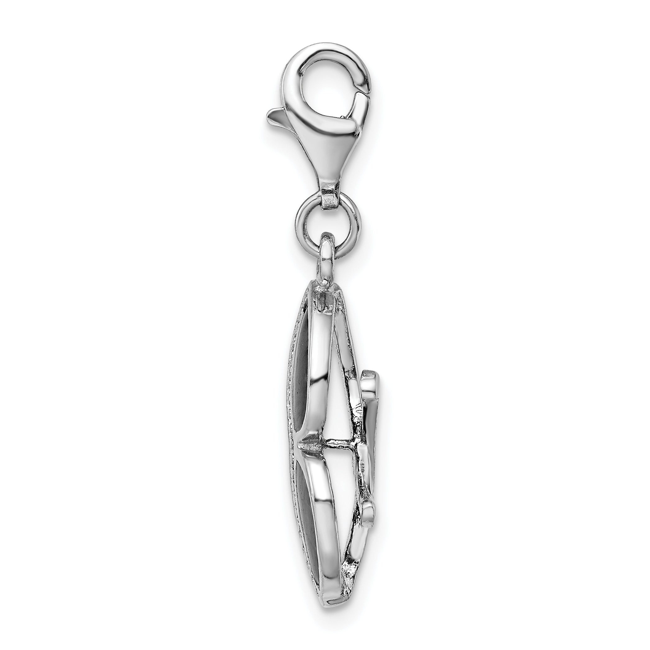 Amore La Vita Sterling Silver Rhodium-plated Polished 3-D Enameled Sunglass Charm with Fancy Lobster Clasp Secondary image
