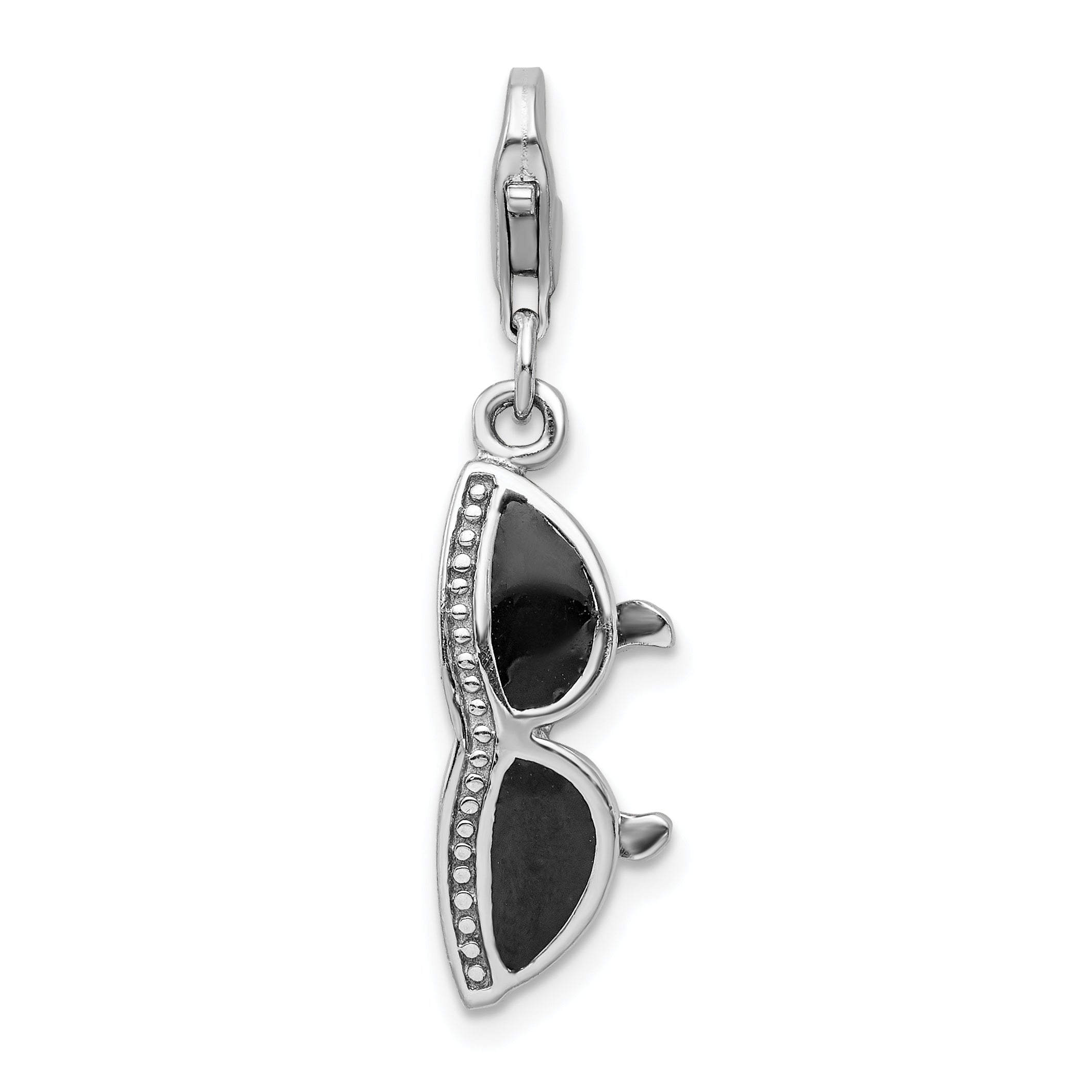 Amore La Vita Sterling Silver Rhodium-plated Polished 3-D Enameled Sunglass Charm with Fancy Lobster Clasp Main image