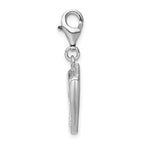 Amore La Vita Sterling Silver Rhodium-plated Polished CZ Cell Phone Charm with Fancy Lobster Clasp