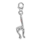 Enameled Chair with Heart Charm in Sterling Silver