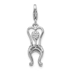 Enameled Chair with Heart Charm in Sterling Silver