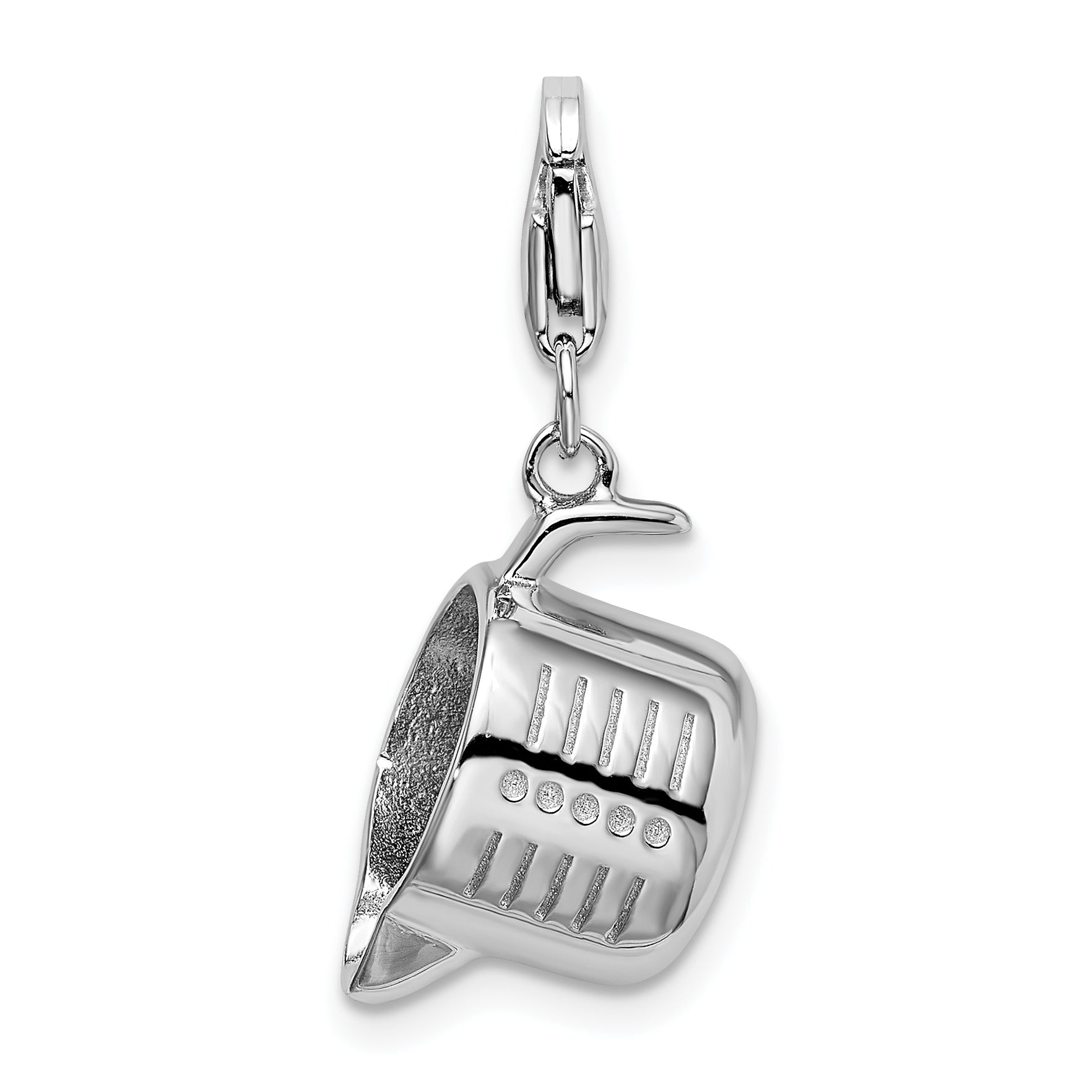 Amore La Vita Sterling Silver Rhodium-plated Polished 3-D Measuring Cup Charm with Fancy Lobster Clasp Main image