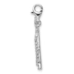 Amore La Vita Sterling Silver Rhodium-plated Polished 3-D Flute Charm with Fancy Lobster Clasp