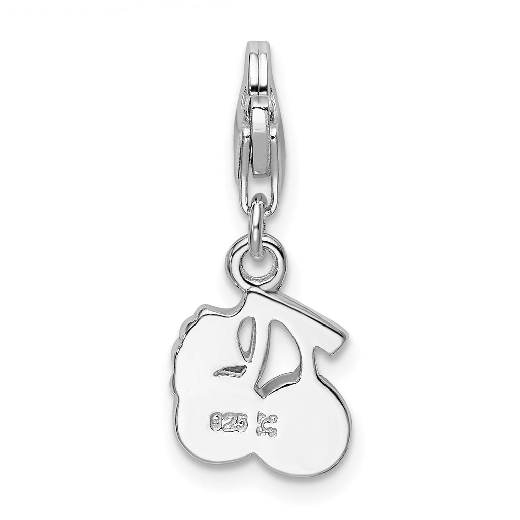 Sterling Silver RH Crystals Cherries With Lobster Clasp Charm