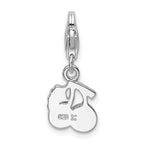 Sterling Silver RH Crystals Cherries With Lobster Clasp Charm
