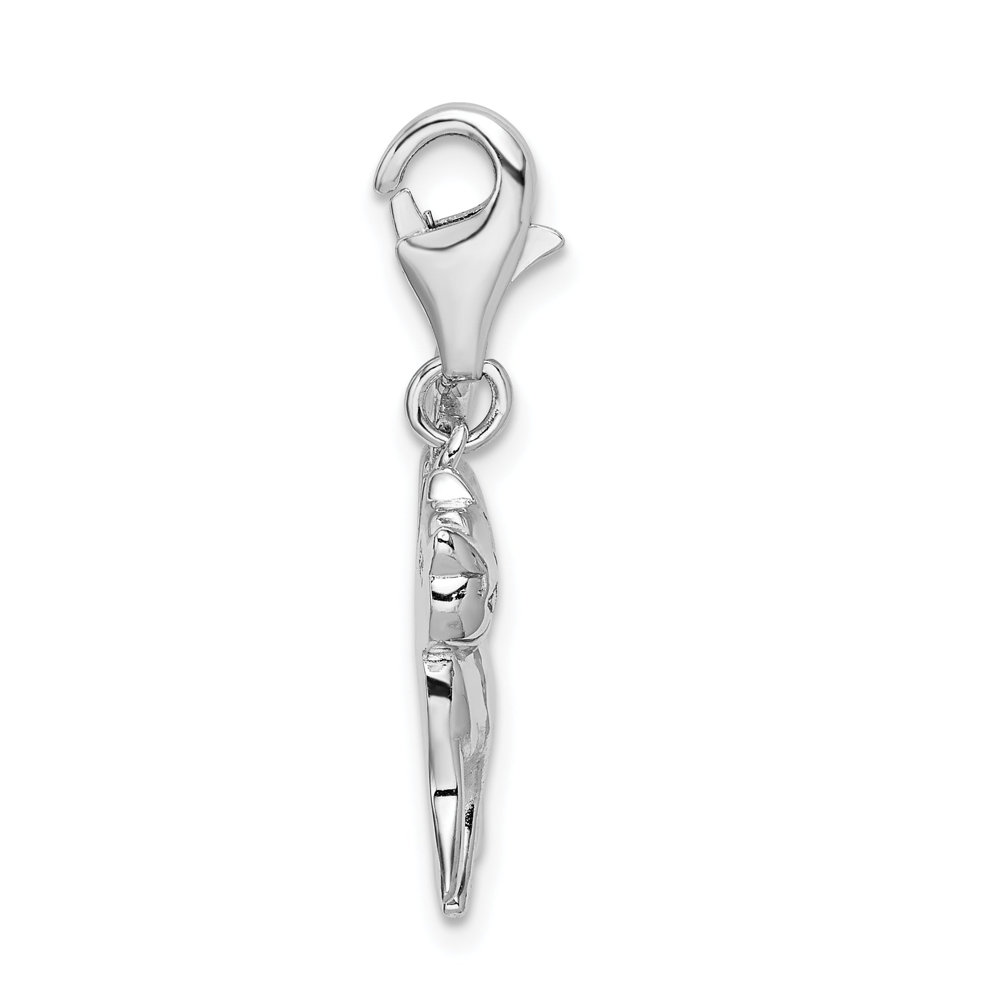 Amore La Vita Sterling Silver Rhodium-plated Polished Scary Cat Charm with Fancy Lobster Clasp Secondary image