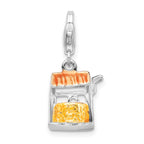 Amore La Vita Sterling Silver Rhodium-plated Polished 3-D Enameled Well Charm with Fancy Lobster Clasp
