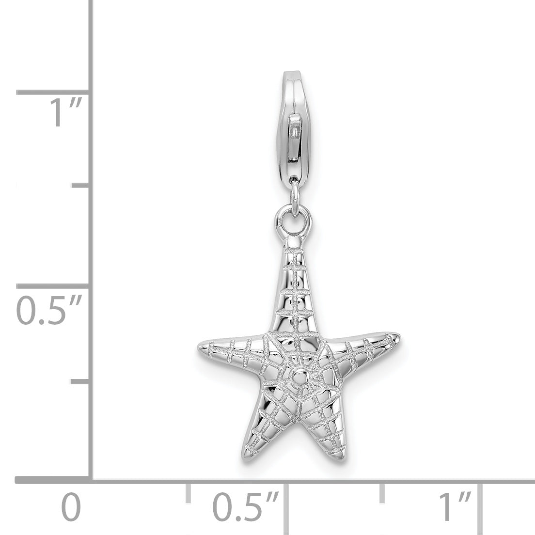 Polished Starfish Charm in Sterling Silver