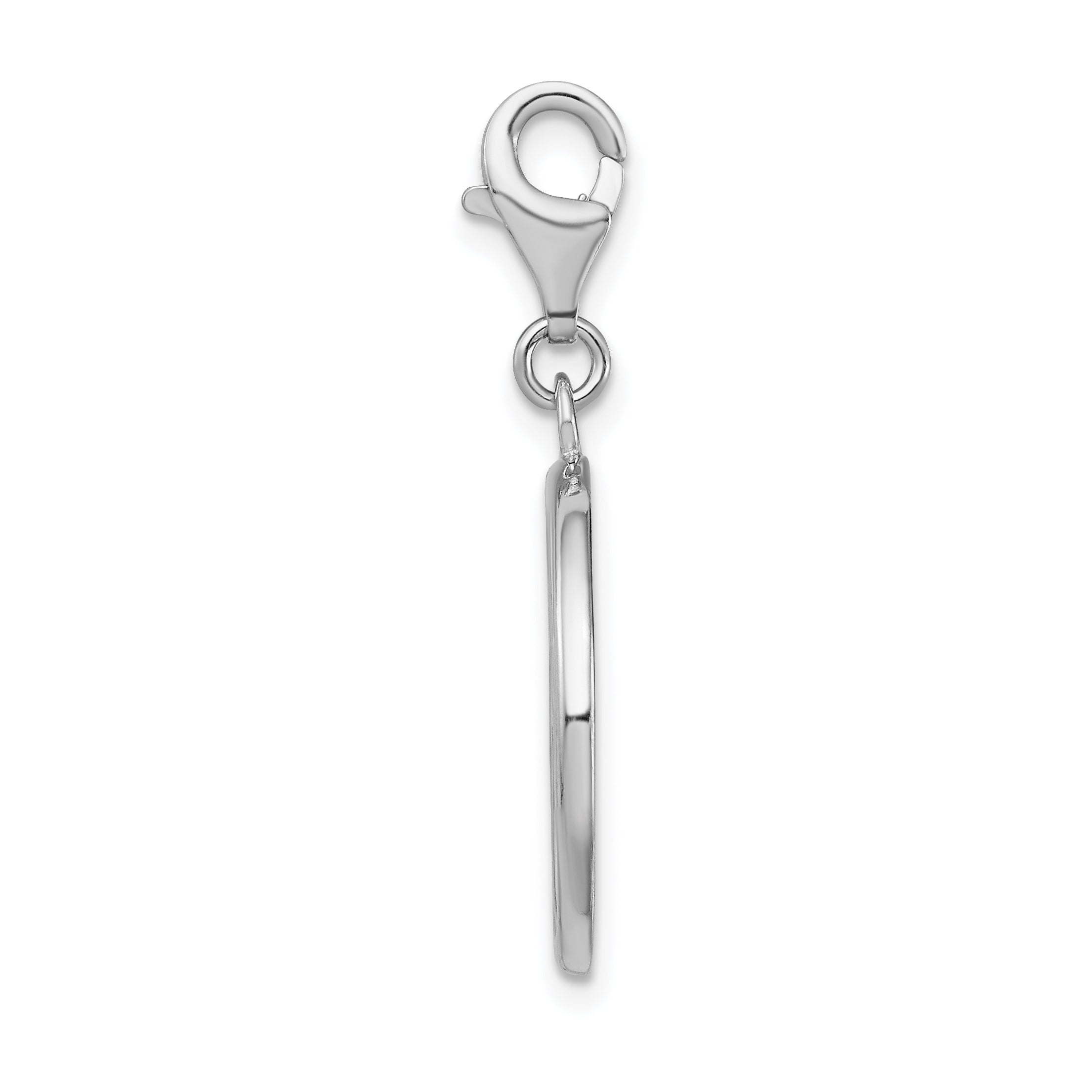 Amore La Vita Sterling Silver Rhodium-plated Polished Peace Sign Charm with Fancy Lobster Clasp Secondary image