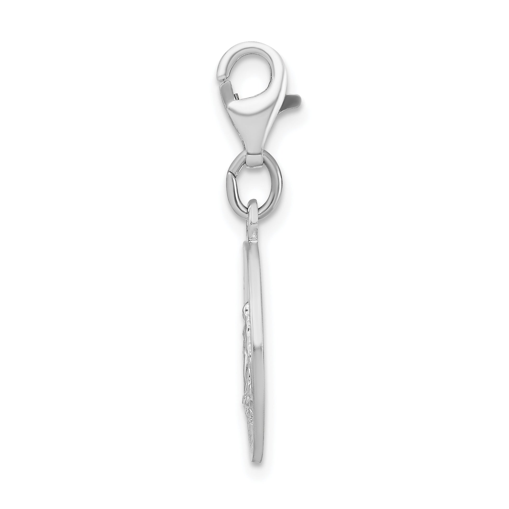 Amore La Vita Sterling Silver Rhodium-plated Polished Miraculous Medal Charm with Fancy Lobster Clasp Secondary image